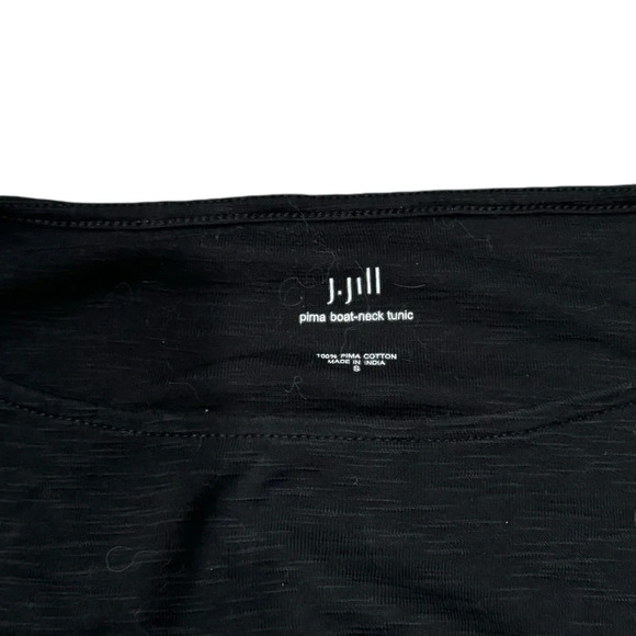 Gorgeous Jet black EUC J Jill Pima Boat Neck Tunic 100% Cotton Size Small - Picture 4 of 4